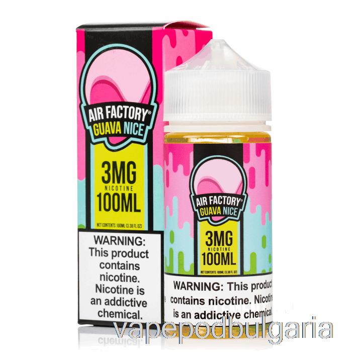 Vape 10000 Дръпки Guava Nice - Air Factory - 100ml 0mg